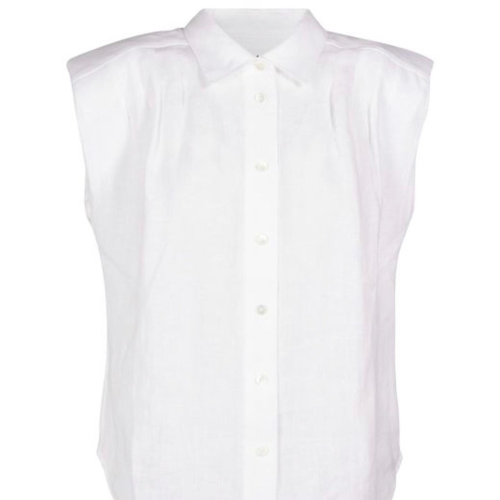 FRAME Sleeveless Linen Top